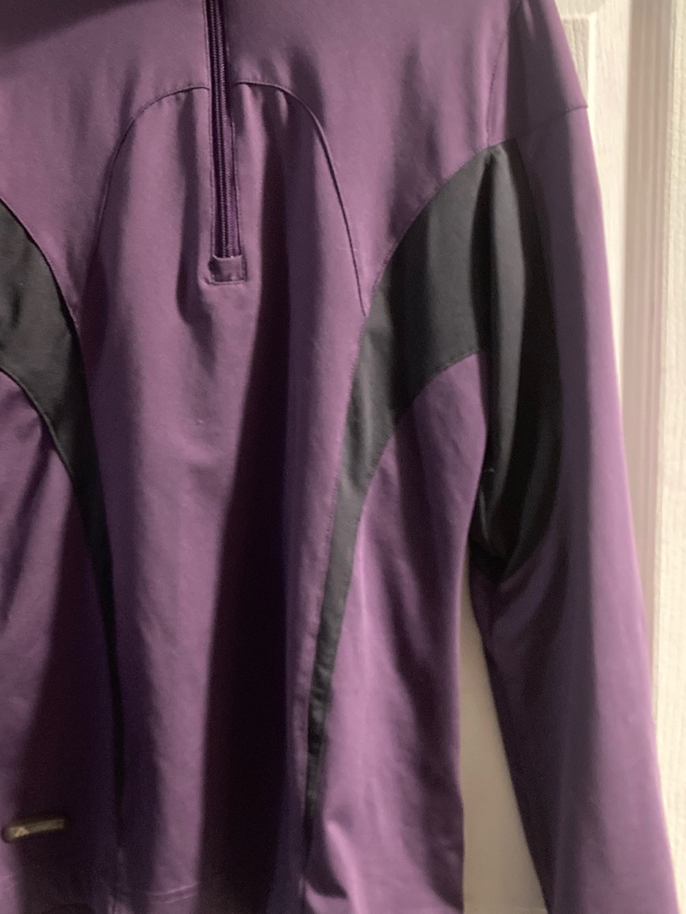 Eddie Bauer Purple and Black Quarter-Zip Performance Sweater